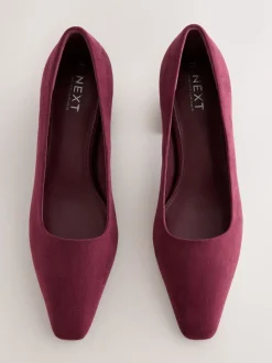 Burgundy Red Standard/Wide Fit Standard Chisel Toe Block Courts