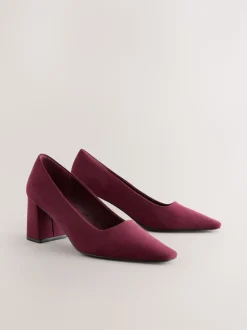 Burgundy Red Standard/Wide Fit Standard Chisel Toe Block Courts