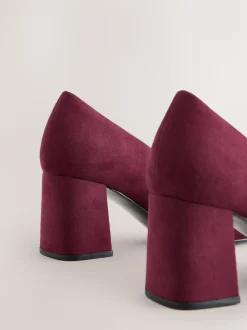 Burgundy Red Standard/Wide Fit Standard Chisel Toe Block Courts