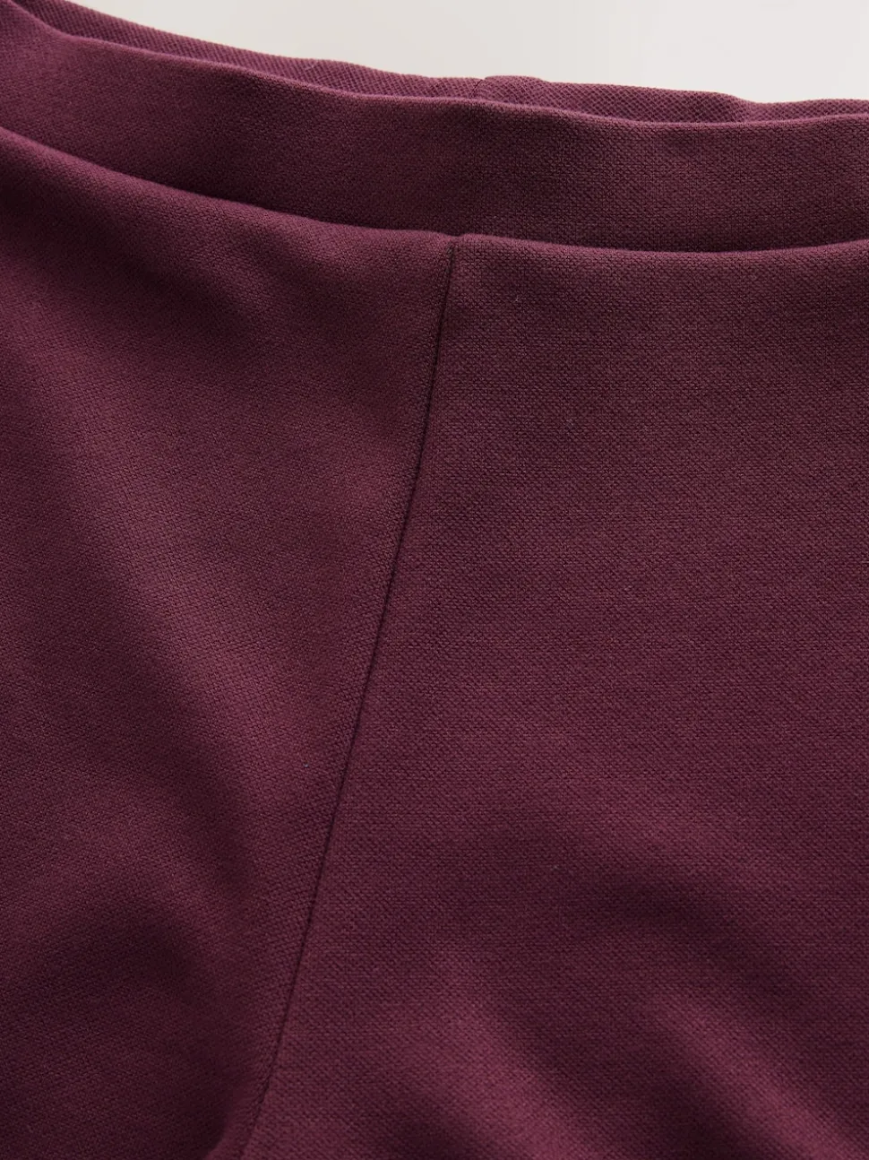 Burgundy Red Wide Leg Compact Trousers
