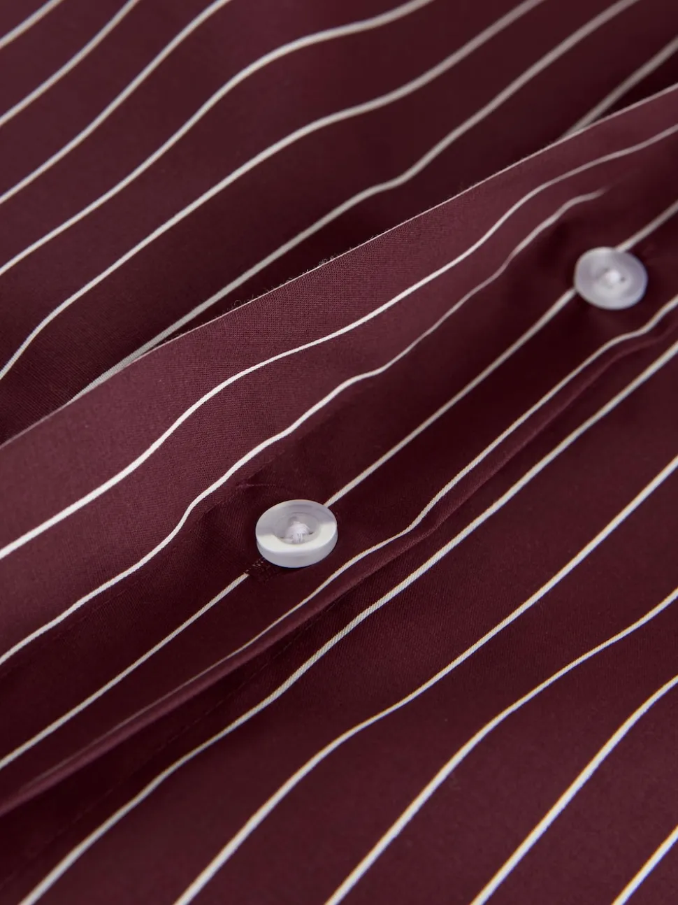Burgundy Stripe Fitted Stretch Essential Long Sleeve Shirt