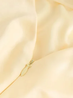 Buttermilk Yellow Satin Cowl Neck Wedding Guest Bridesmaid Maxi Dress