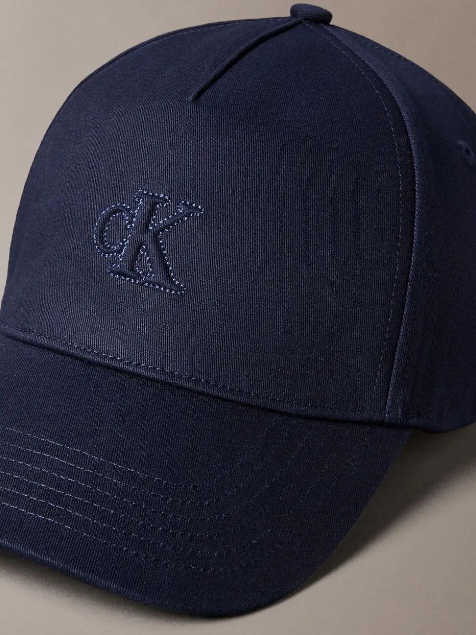 Calvin Klein Blue Monogram Shine Embroidery Moire Cap