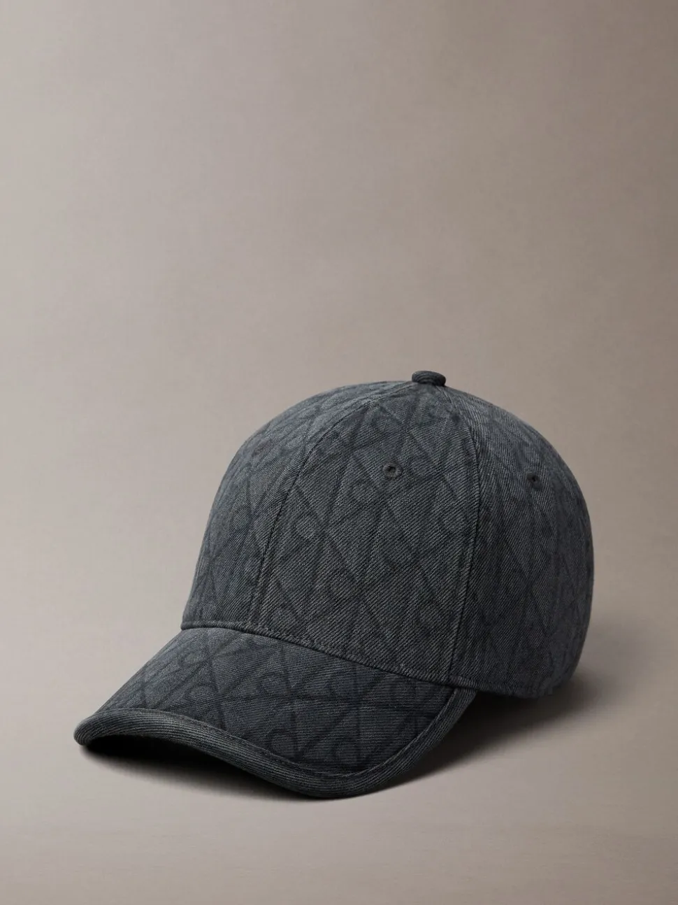 Calvin Klein Grey Burnout Emblem Logo Denim Cap