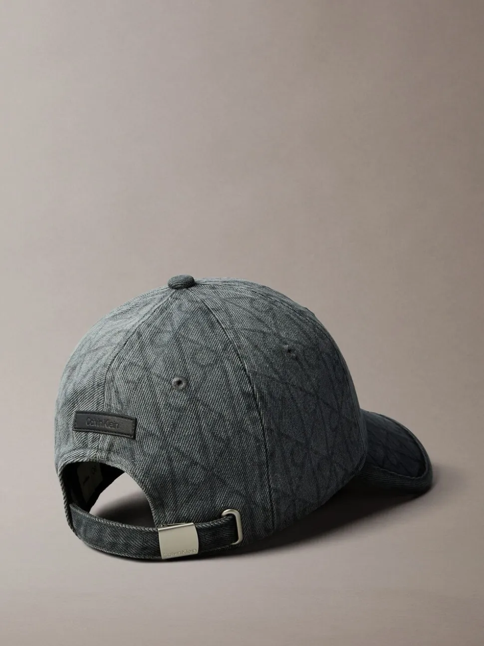 Calvin Klein Grey Burnout Emblem Logo Denim Cap