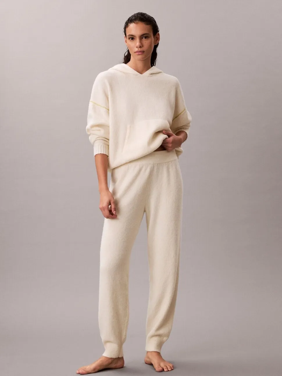 Calvin Klein White Lounge Joggers - Plush Terry