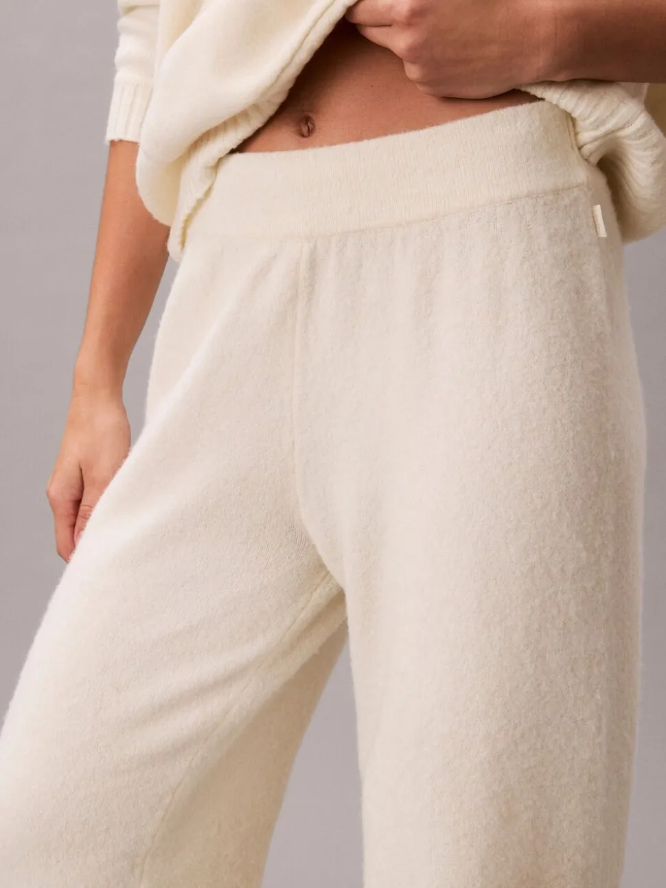 Calvin Klein White Lounge Joggers - Plush Terry