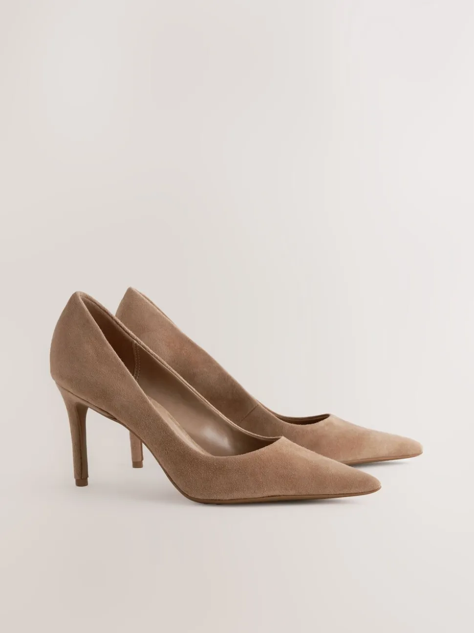 Camel Suede Extra Wide Fit Leather Mid Court Shoes