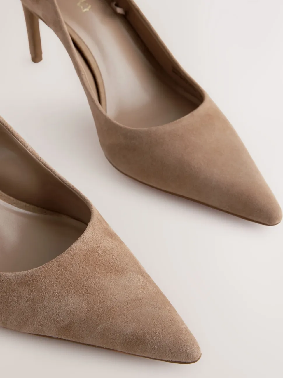 Camel Suede Extra Wide Fit Leather Mid Court Shoes