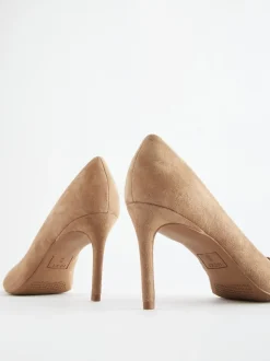 Camel Suede Standard/Wide Fit Leather Mid Court Shoes