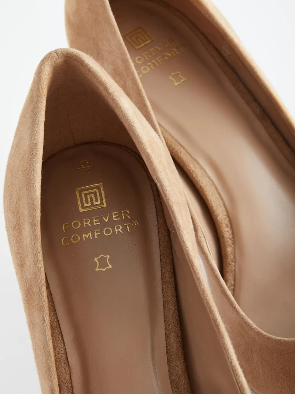 Camel Suede Standard/Wide Fit Leather Mid Court Shoes