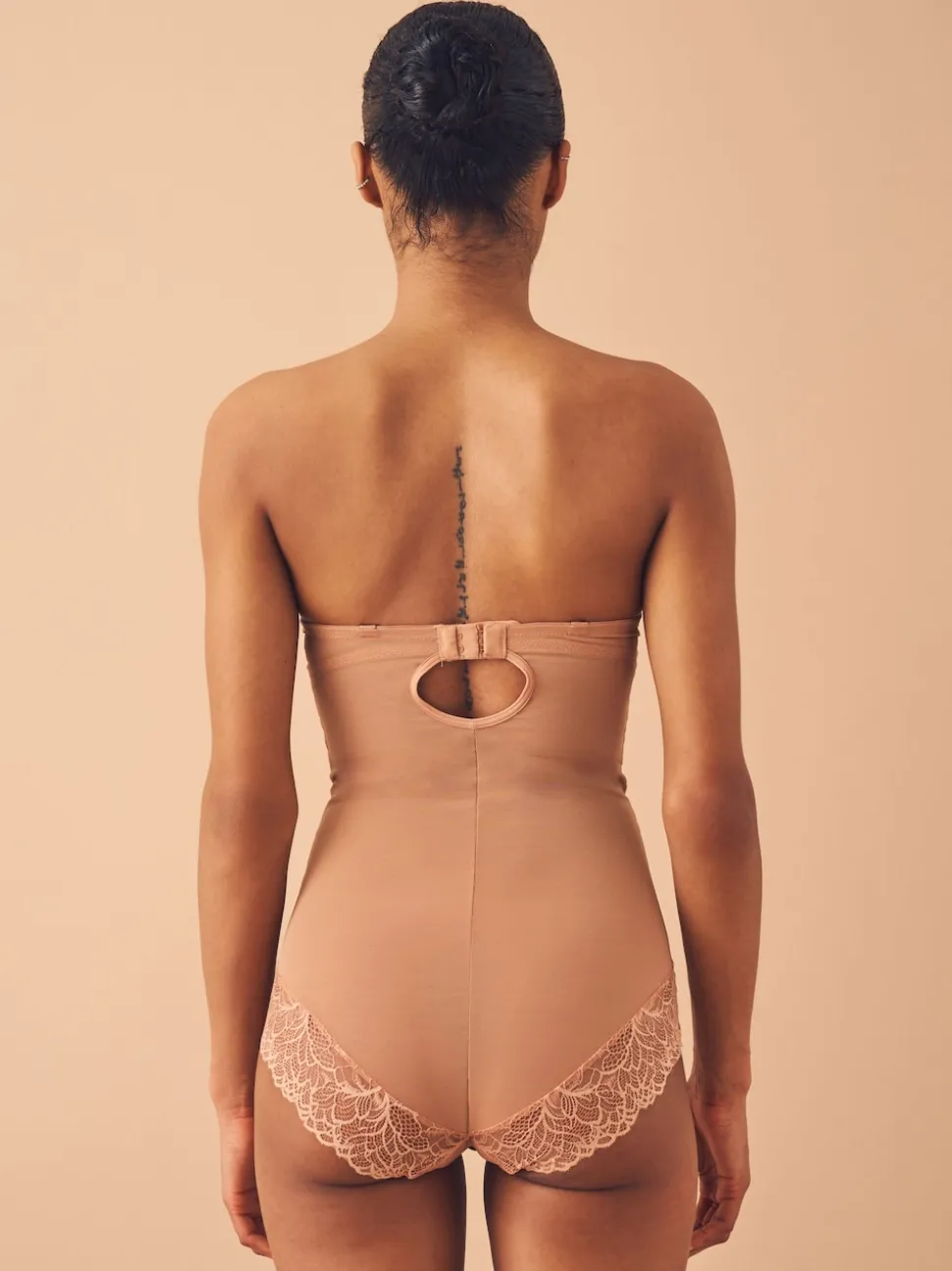 Caramel Nude Firm Tummy Control Cupped Lace Body