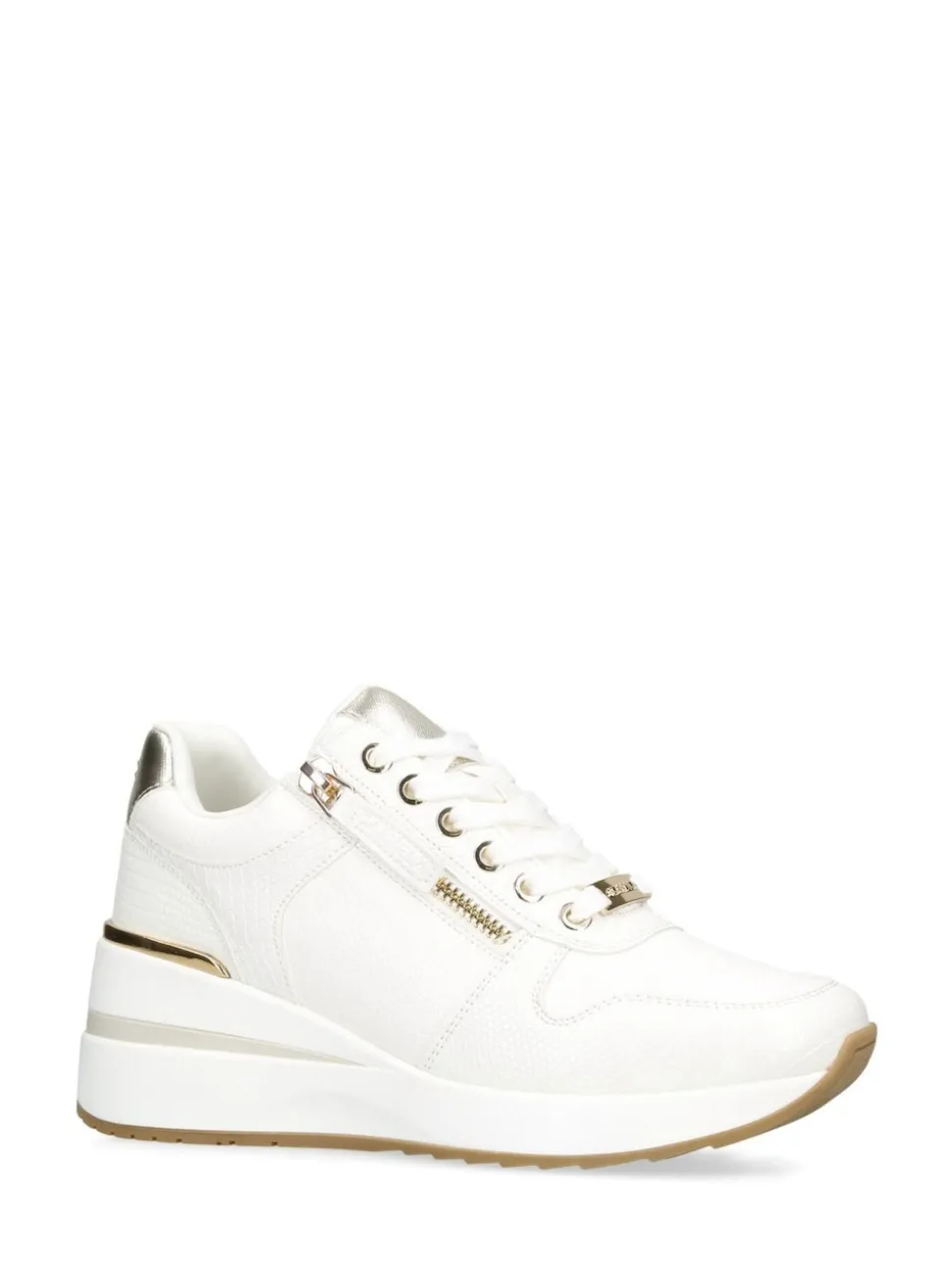Carvela Gold Chrome High Rise Wedge Trainers