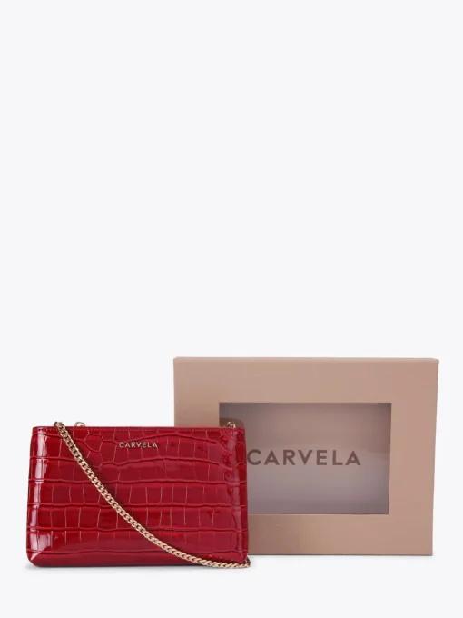 Carvela Red Chain Pouch Set