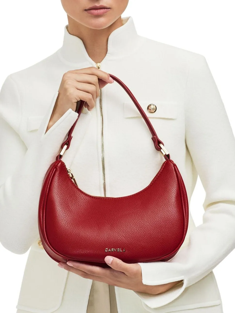 Carvela Red Scoop Shoulder Bag