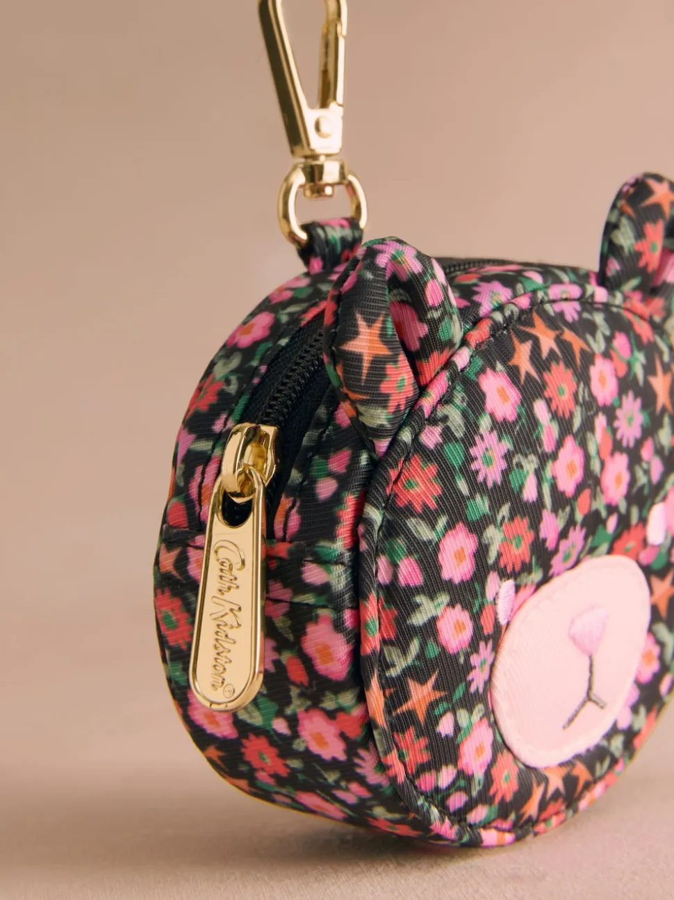 Cath Kidston Black Folding Star Ditsy Bear Clip On Purse