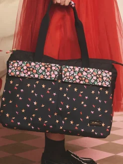 Cath Kidston Black Folding Star Ditsy Padded Tech Case Bag