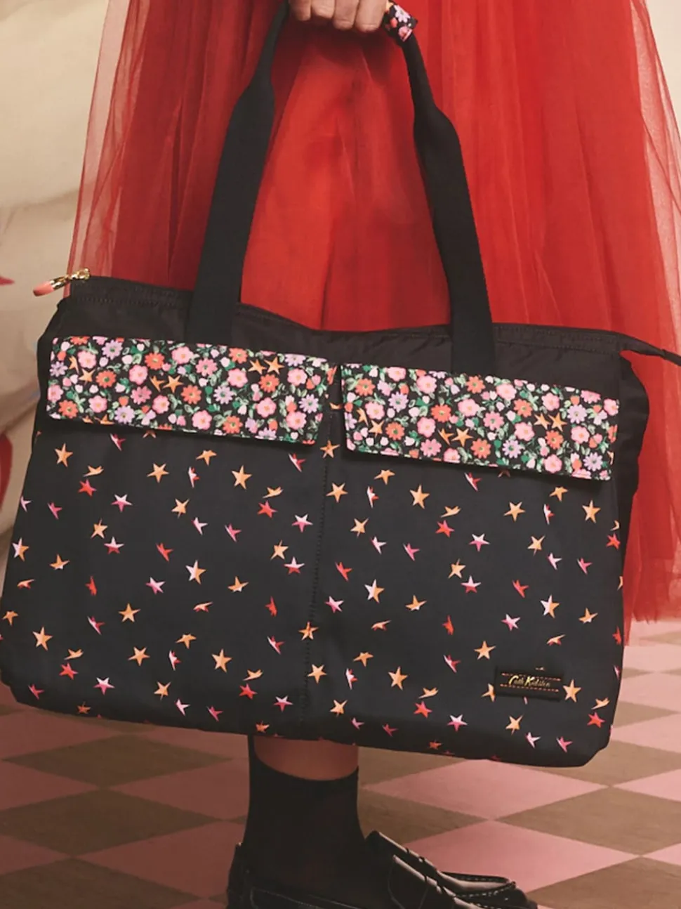 Cath Kidston Black Folding Star Ditsy Padded Tech Case Bag