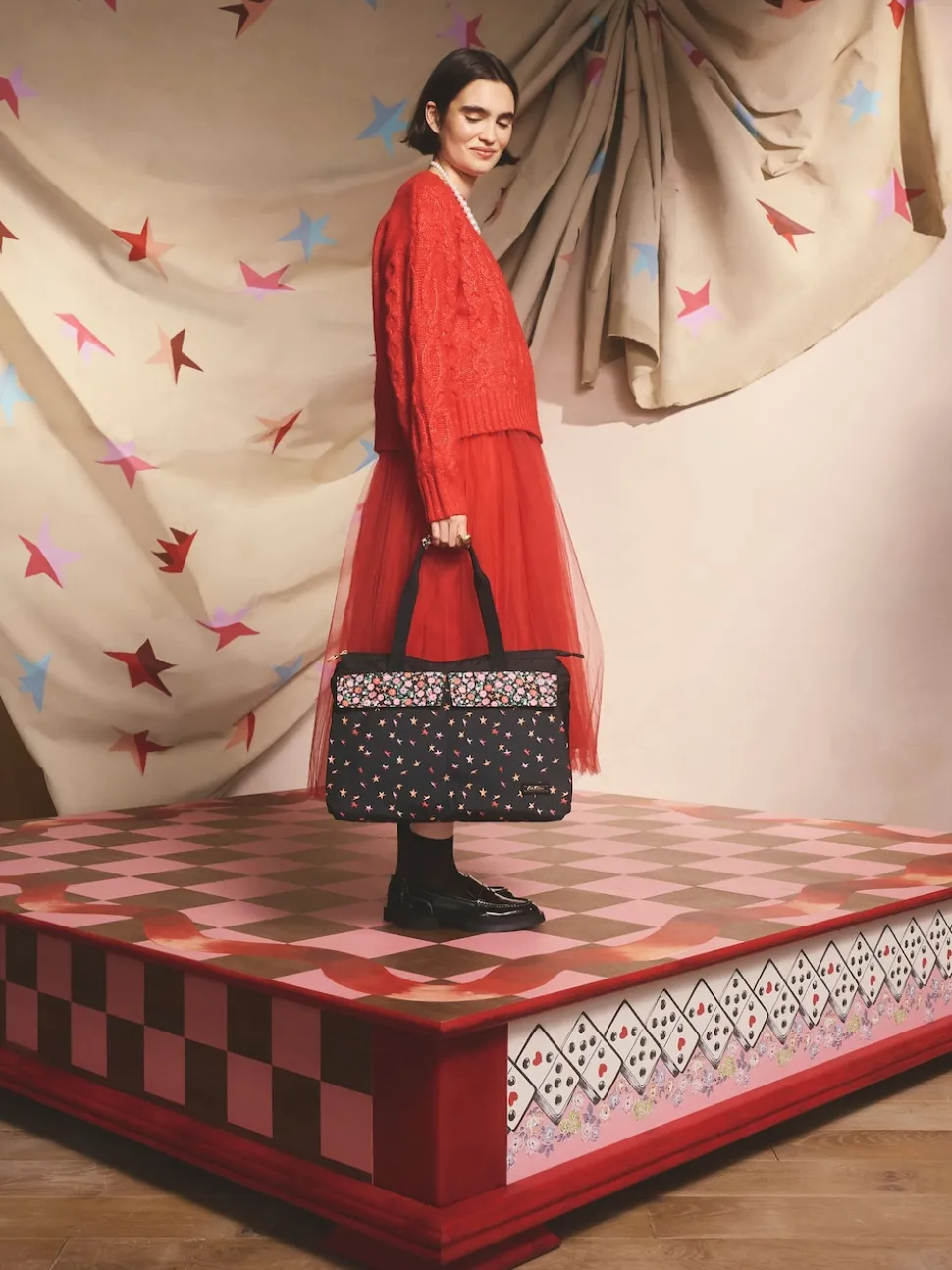 Cath Kidston Black Folding Star Ditsy Padded Tech Case Bag