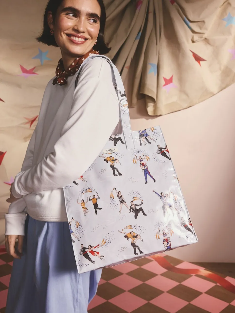 Cath Kidston Blue Lilah and Lewis Large Book Bag