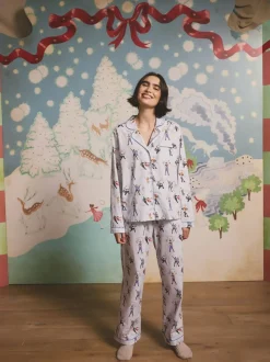 Cath Kidston Blue Lilah and Lewis Button Through Pyjamas