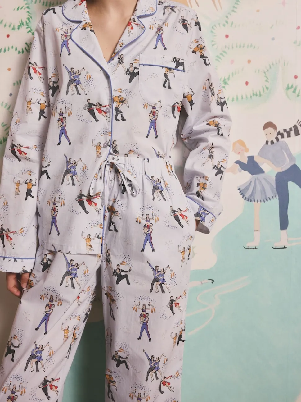 Cath Kidston Blue Lilah and Lewis Button Through Pyjamas