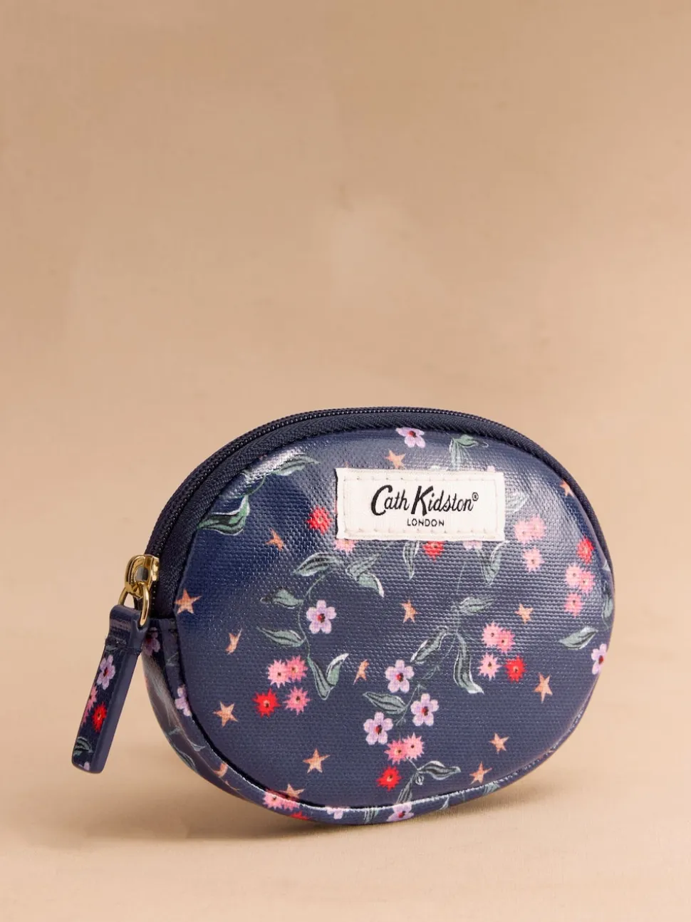 Cath Kidston Navy Star Sprig Round Pocket Purse
