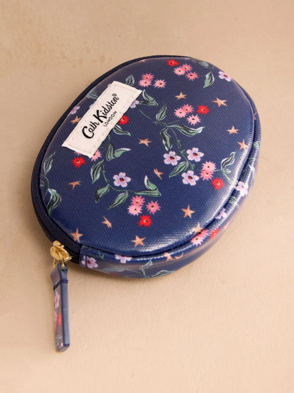 Cath Kidston Navy Star Sprig Round Pocket Purse