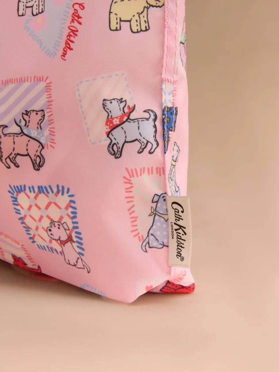 Cath Kidston Pink Teddy Dog Mini Foldaway Shopper Bag
