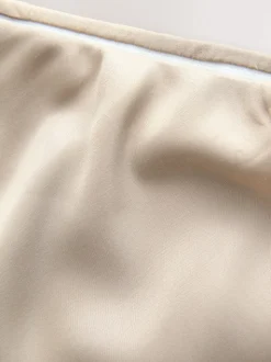 Champagne Gold Satin Midi Skirt