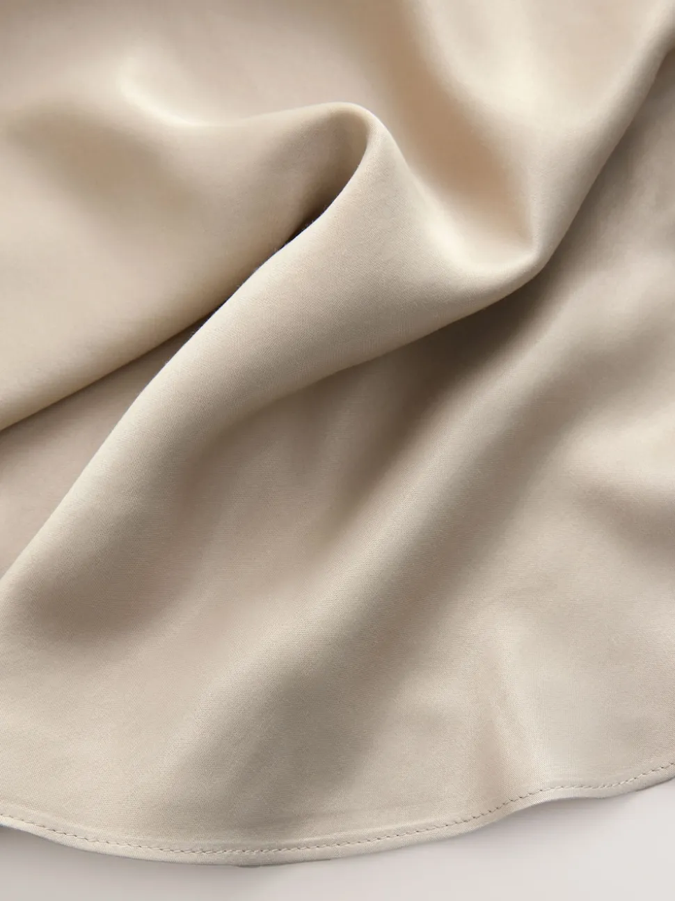 Champagne Gold Satin Midi Skirt