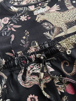 Charcoal Grey Leopard Long Sleeve Pyjamas