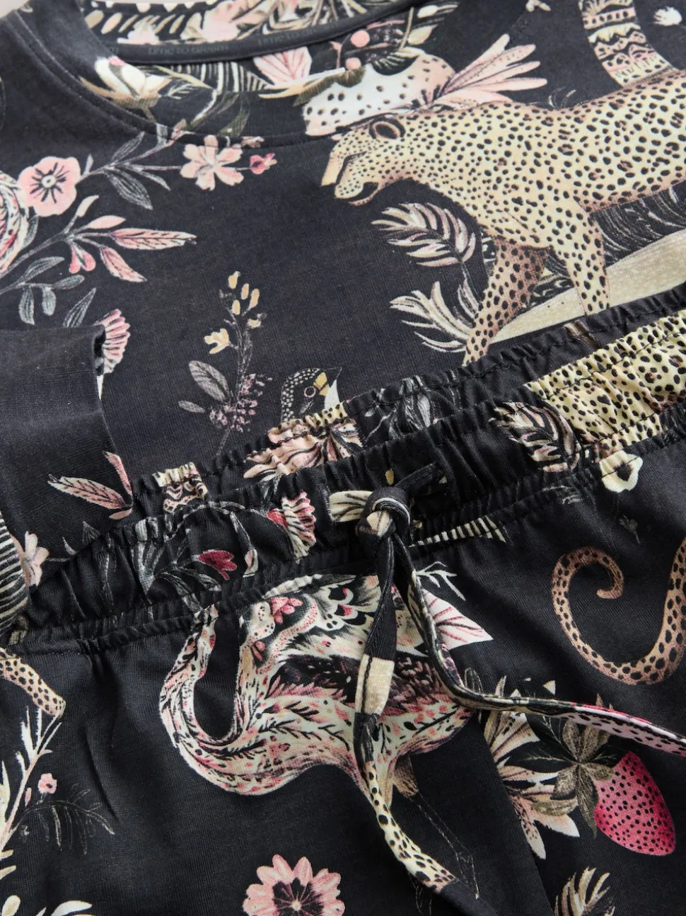 Charcoal Grey Leopard Long Sleeve Pyjamas