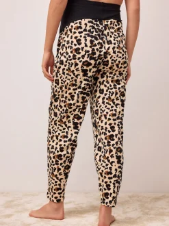 Charcoal Grey Leopard Maternity Short Sleeve Pyjamas