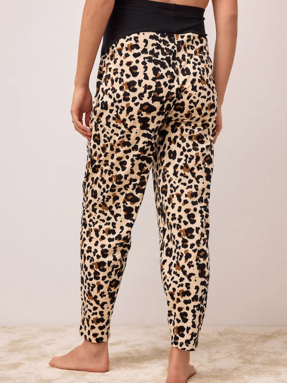 Charcoal Grey Leopard Maternity Short Sleeve Pyjamas