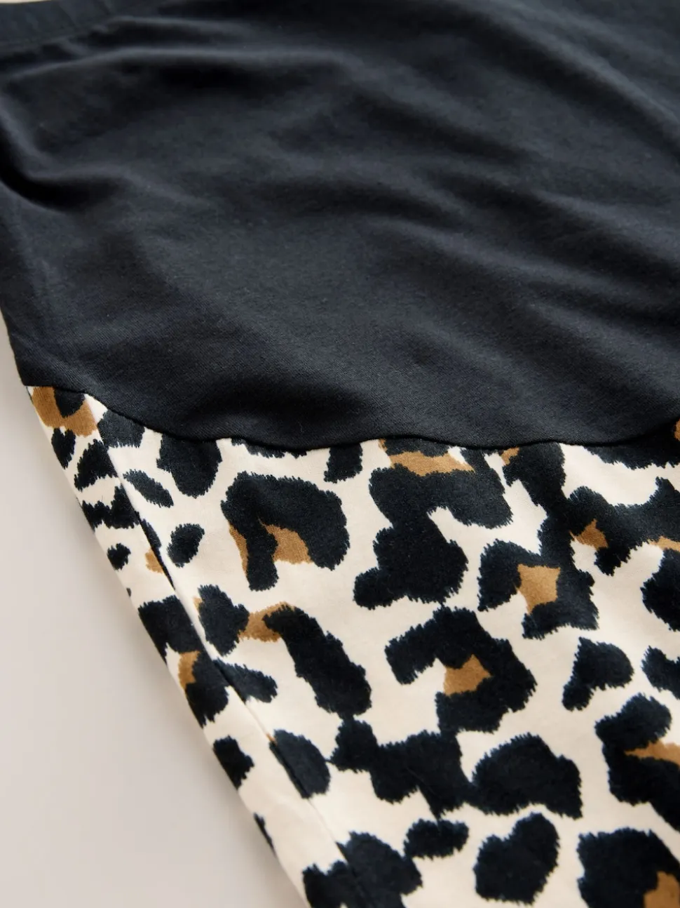 Charcoal Grey Leopard Maternity Short Sleeve Pyjamas
