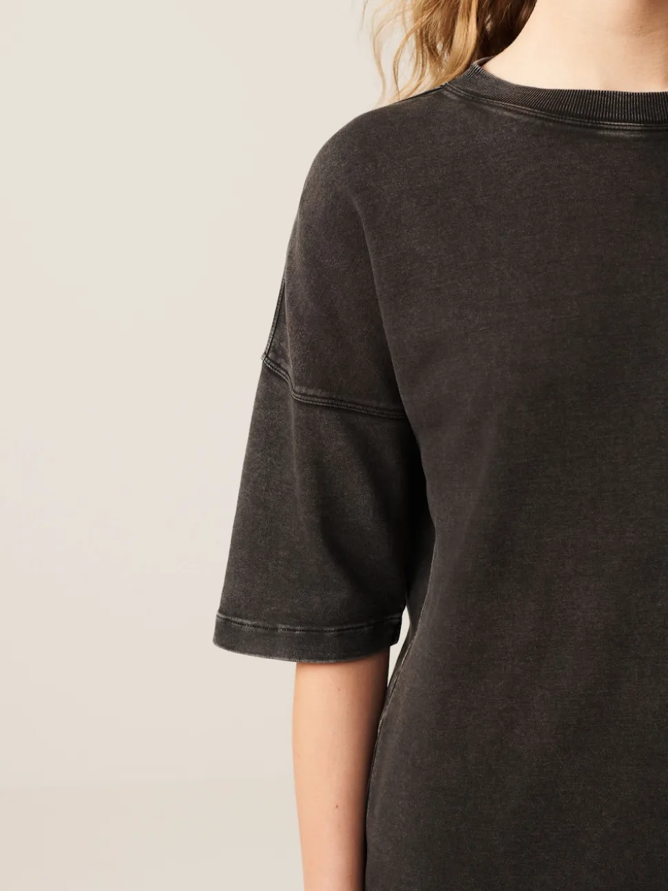Charcoal Grey Relaxed Fit Heavyweight Longline T-Shirt