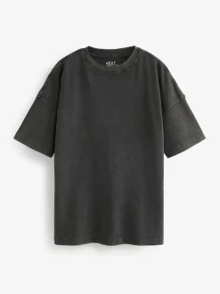 Charcoal Grey Relaxed Fit Heavyweight Longline T-Shirt