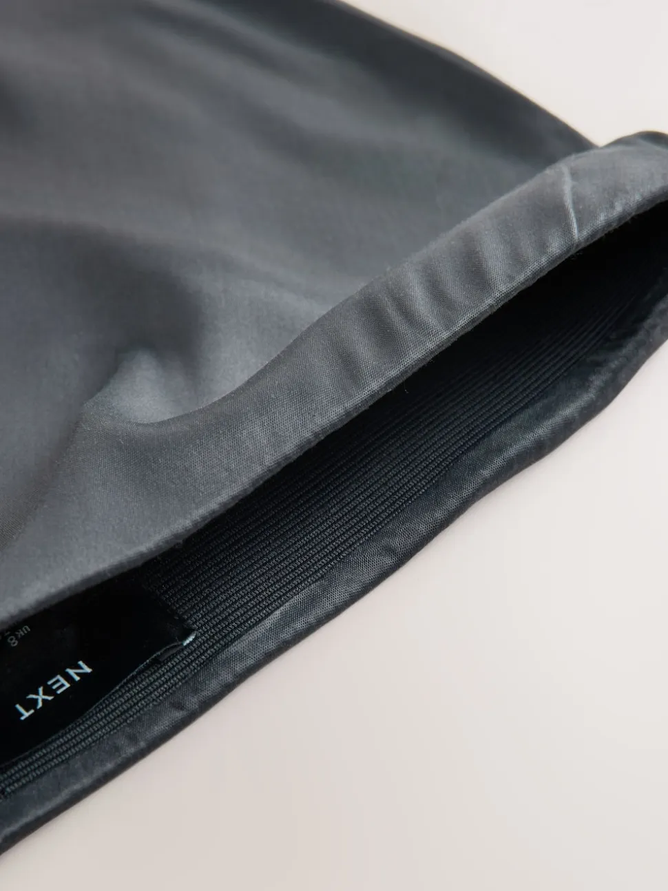 Charcoal Grey Satin Midi Skirt