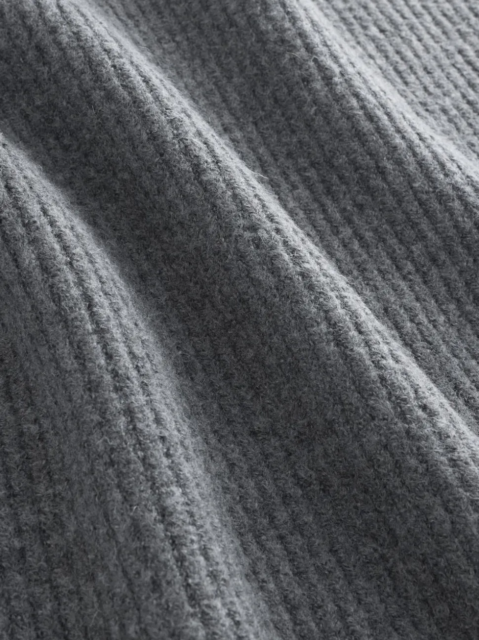 Charcoal Grey Super Soft V-Neck Midi Dress With Wool