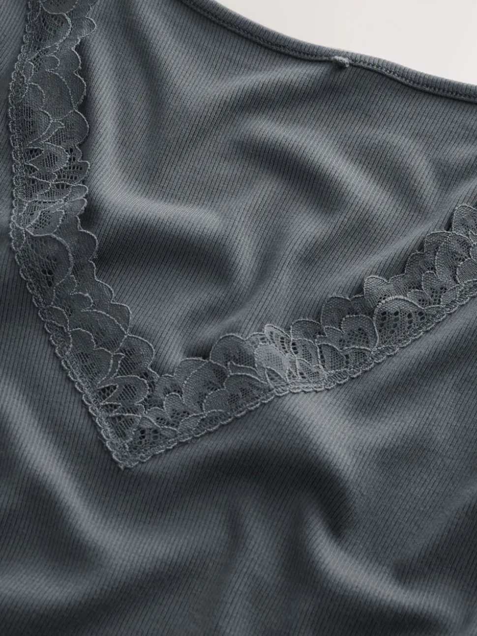 Charcoal Thermal Base Layer Lace Trim Bodysuit