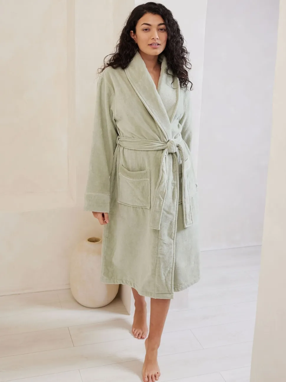 Chelsea Peers Green 100% Cotton Towelling Dressing Gown