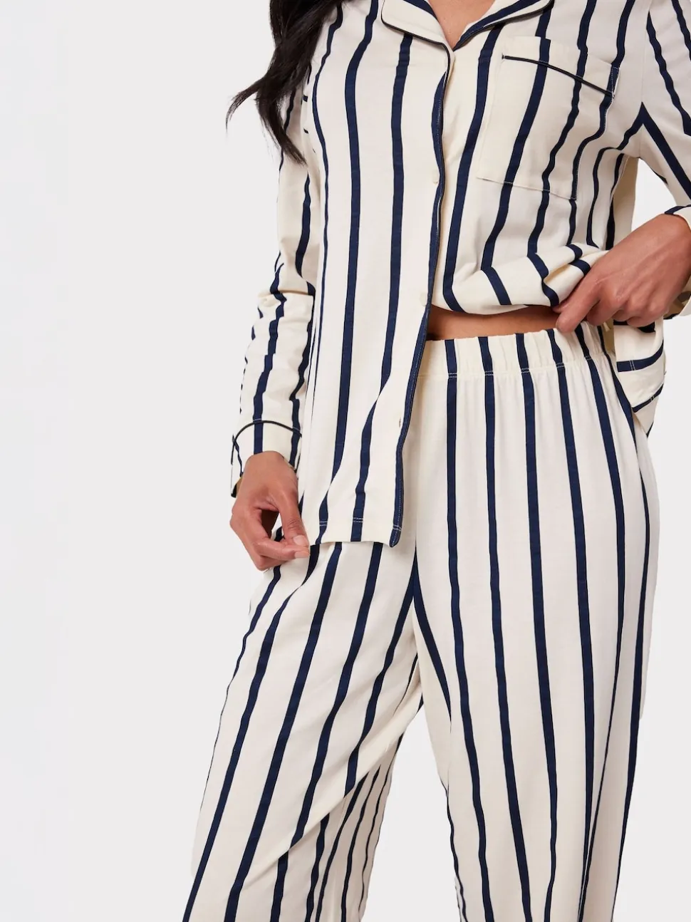 Chelsea Peers White/Blue Long Pyjamas Sets