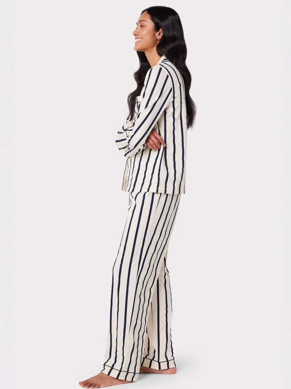 Chelsea Peers White/Blue Long Pyjamas Sets