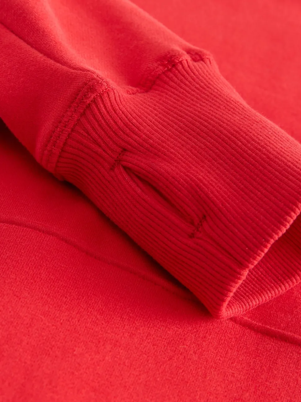 Cherry Red Active Longline Overhead Seam Detail Supersoft Hoodie with Pockets