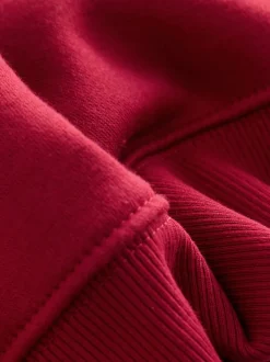 Cherry Red Relaxed Fit Heavyweight Regular Crew Neck Sweatshirt