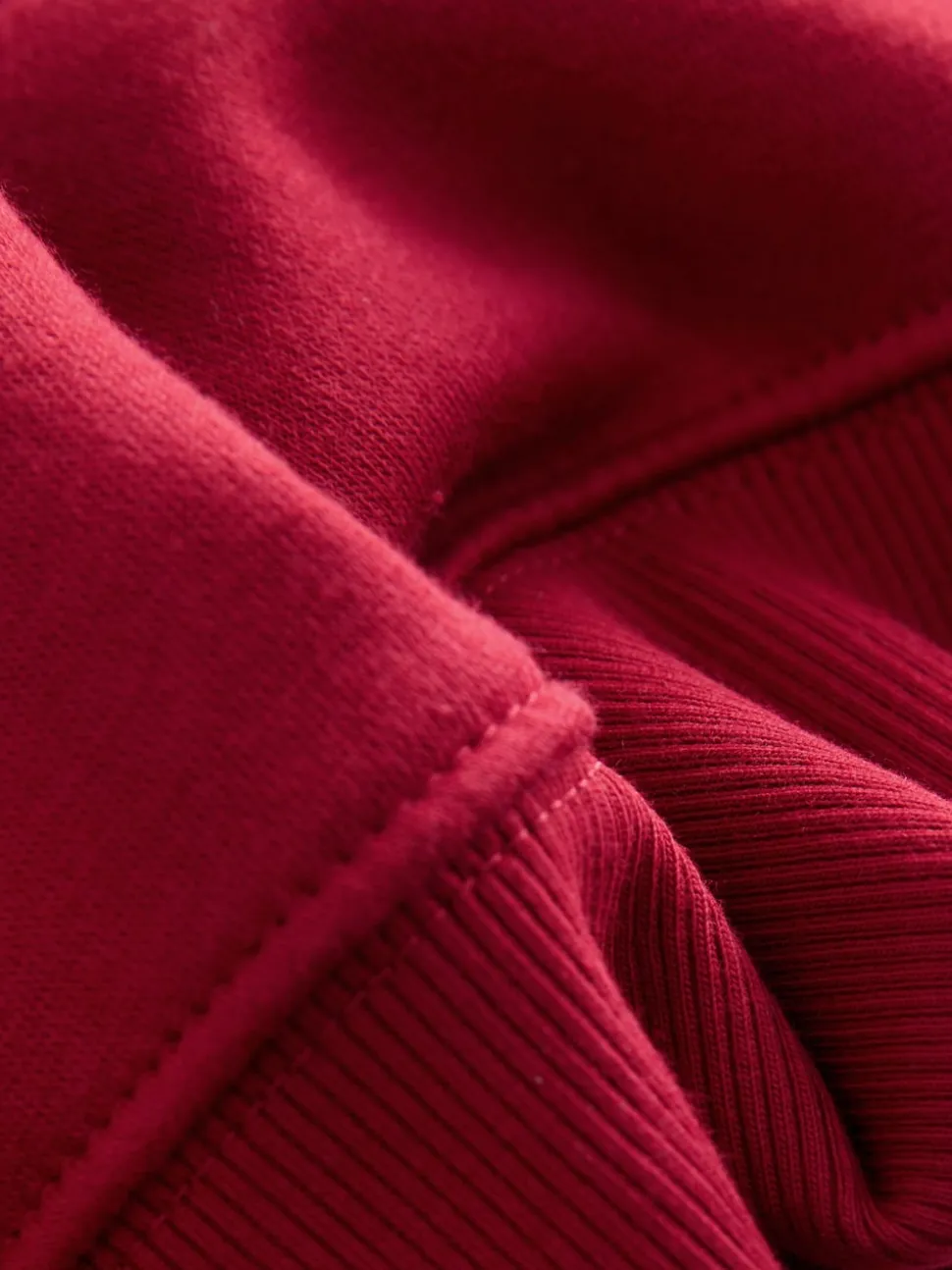 Cherry Red Relaxed Fit Heavyweight Regular Crew Neck Sweatshirt