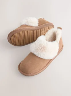 Chestnut Brown Suede Shoot Slippers