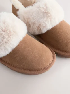 Chestnut Brown Suede Shoot Slippers
