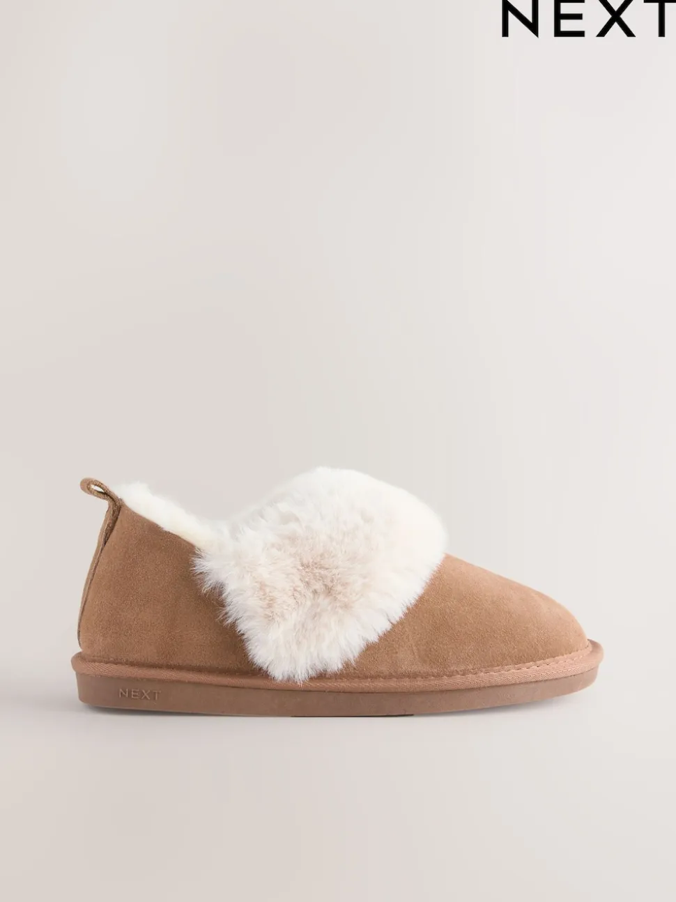 Chestnut Brown Suede Shoot Slippers